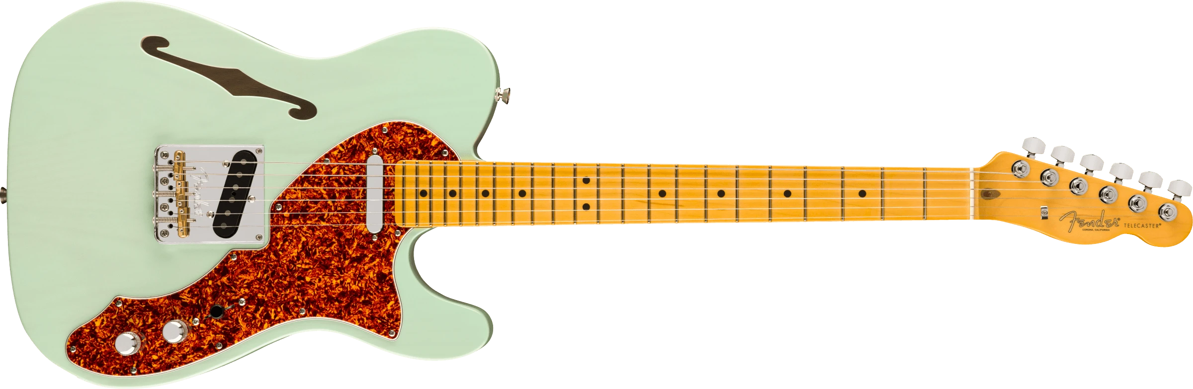 Fender® Limited Edition American Professional II Telecaster® Thinline, Maple Fingerboard, Transparent Surf Green