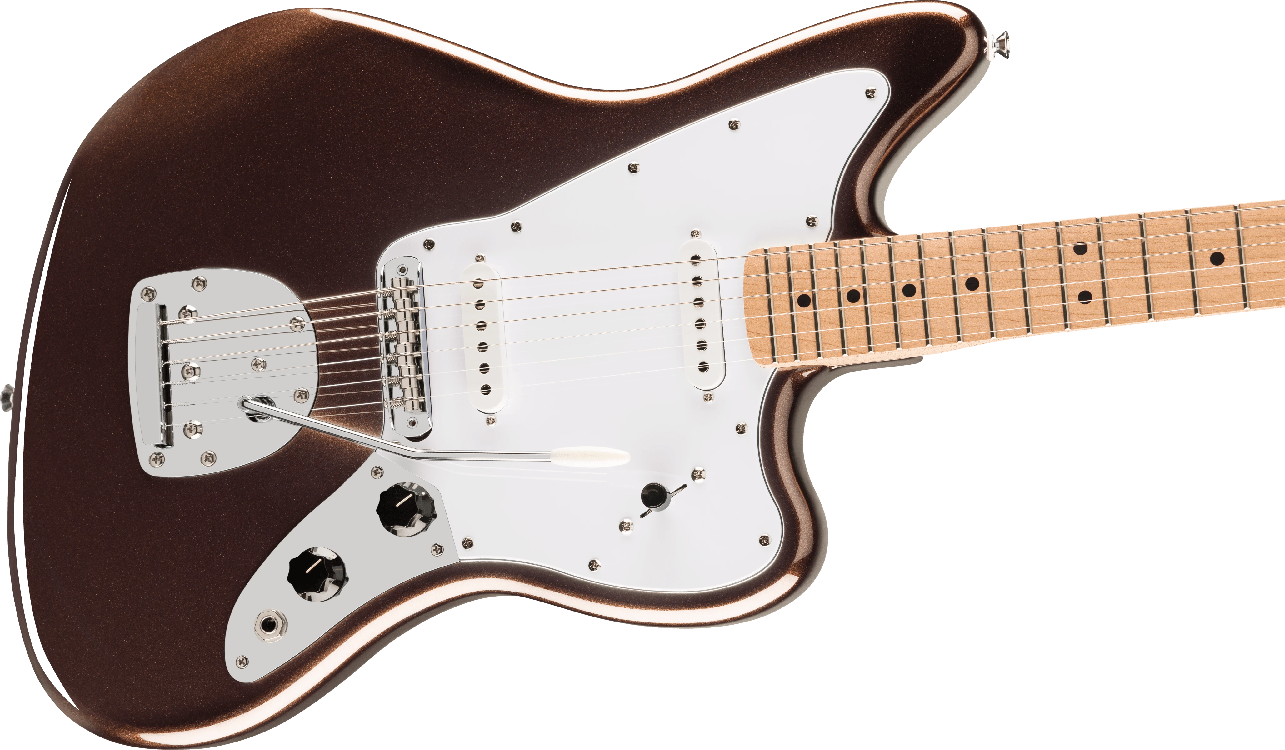 Squier® Affinity Series® Jaguar®, Maple Fingerboard, White Pickguard, Mystic Metallic Brown