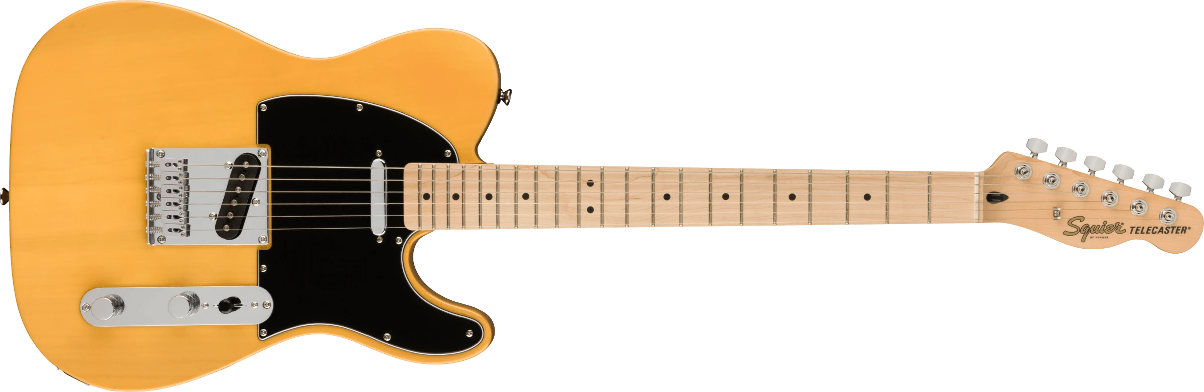 Squier® Affinity Series® Telecaster®, Maple Fingerboard, Black Pickguard, Butterscotch Blonde