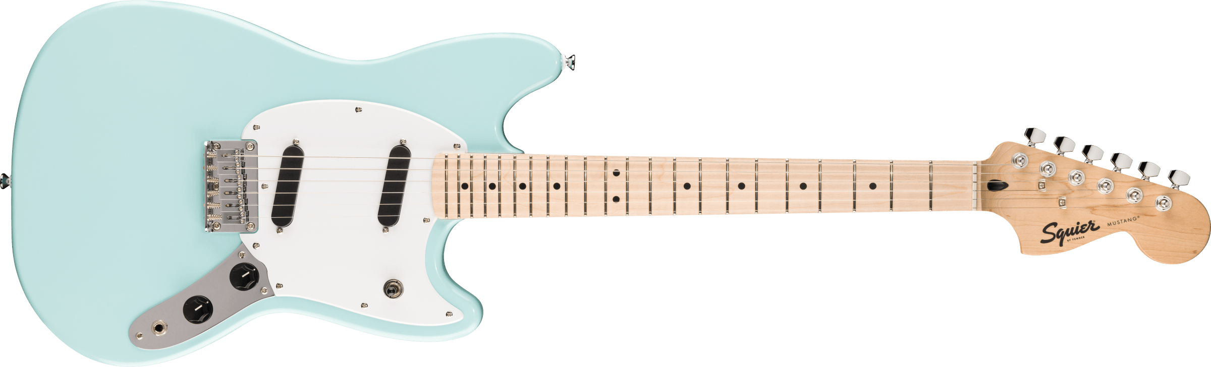 Squier® Squier Sonic® Mustang®, Maple Fingerboard, White Pickguard, Daphne Blue