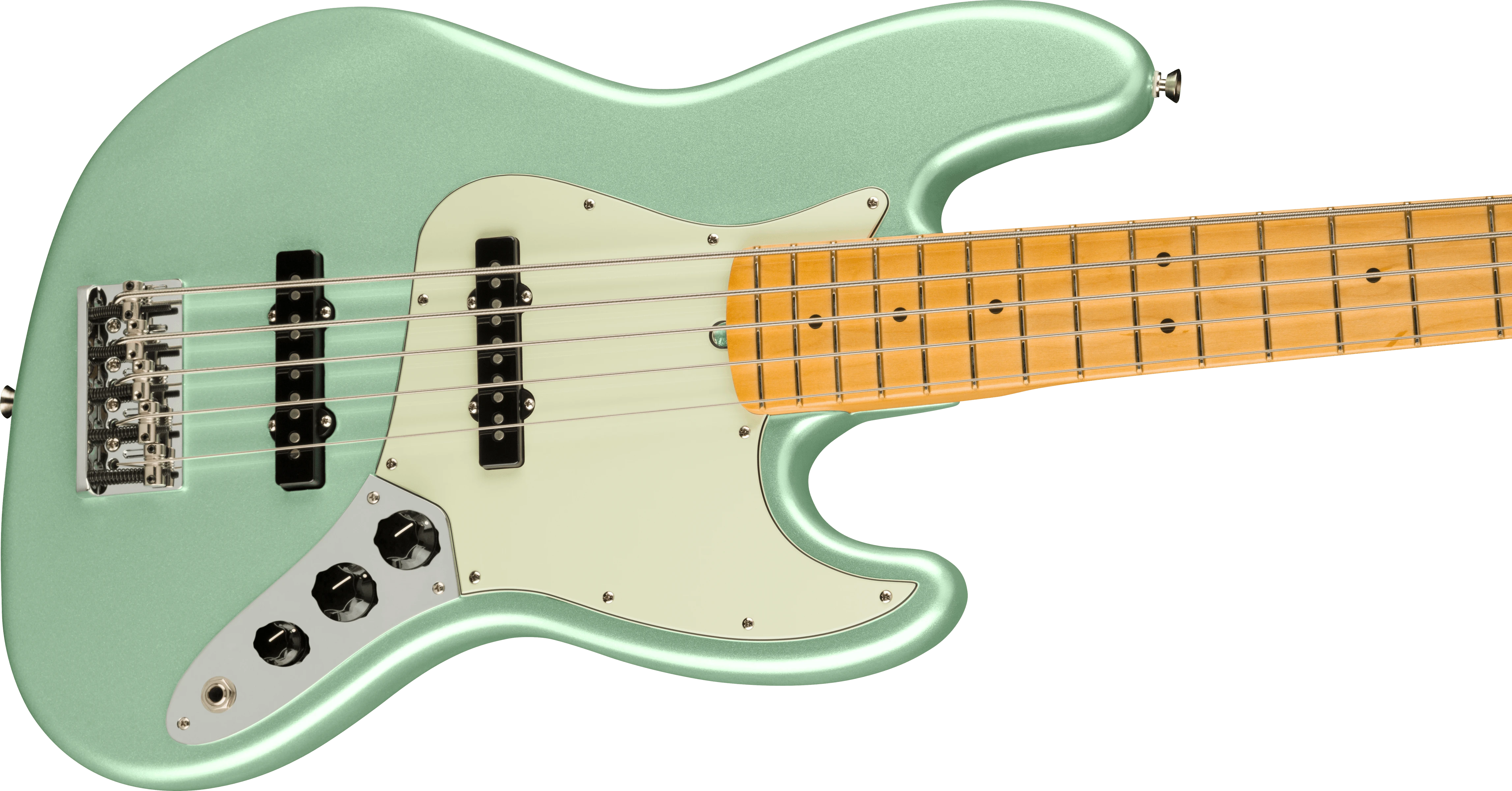 Fender® American Professional II Jazz Bass® V, Maple Fingerboard, Mystic Surf Green