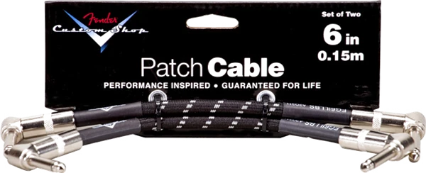 Fender® Custom Shop Performance Series Cable (Two-Pack), 6”, Black Tweed