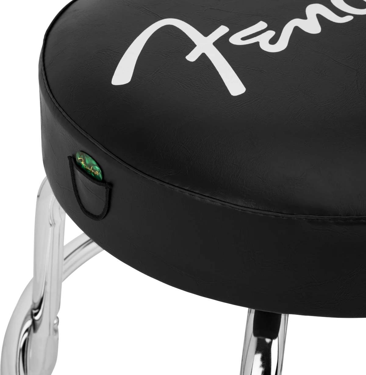 Fender® Spaghetti Logo Pick Pouch Barstool, Black/Chrome, 24"