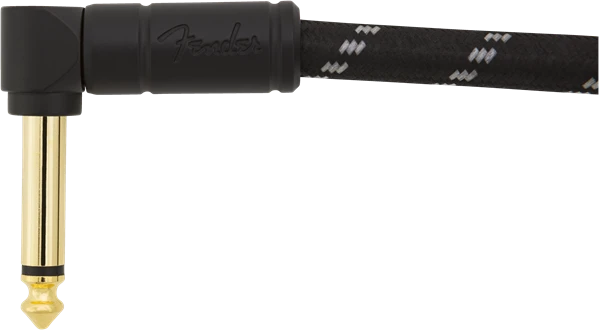 Fender® Deluxe Series Instrument Cable, Angle/Angle, 3', Black Tweed