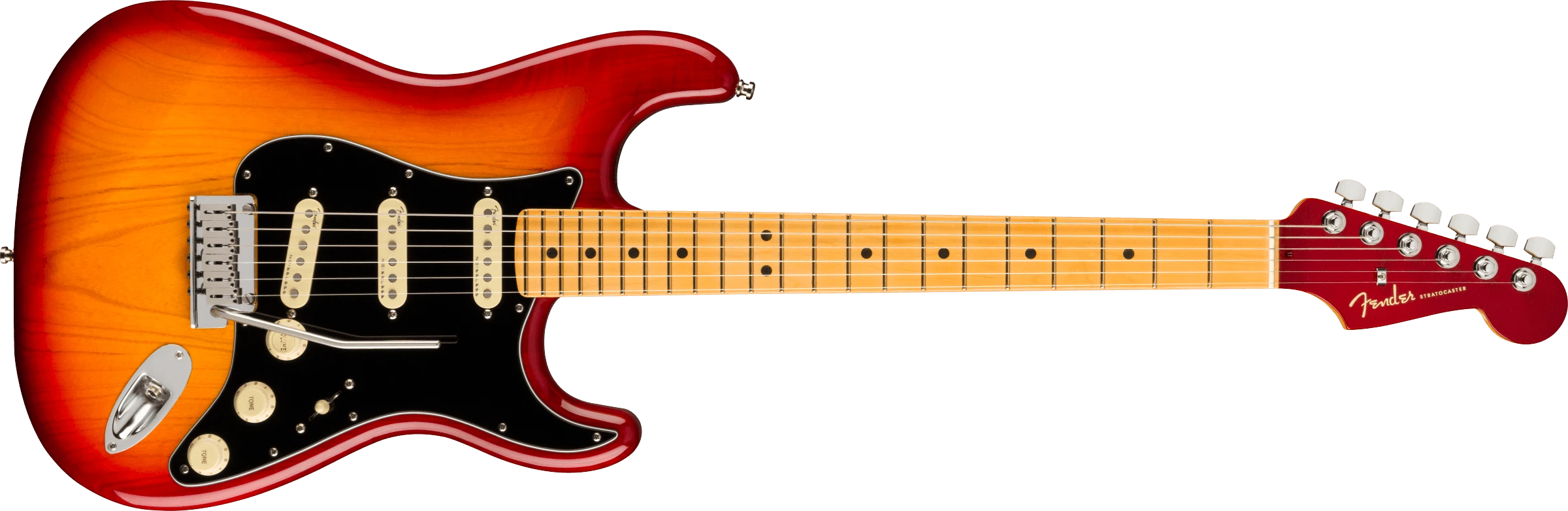 Fender® American Ultra Luxe Stratocaster®, Maple Fingerboard, Plasma Red Burst