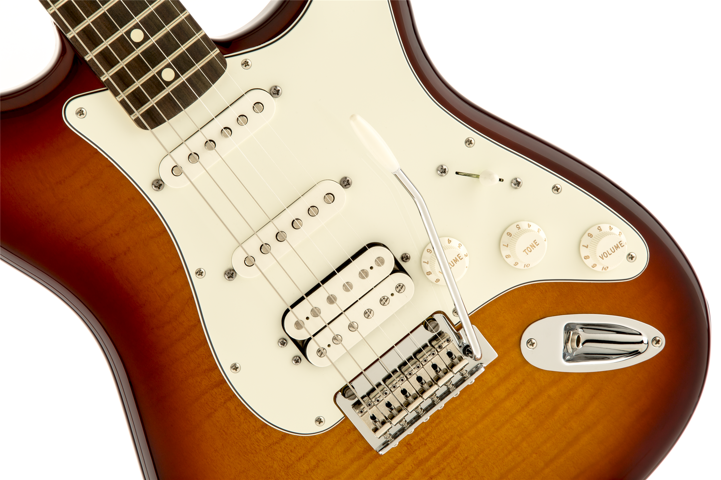 Fender® Deluxe Stratocaster® HSS Plus Top with iOS Connectivity, Rosewood Fingerboard, Tobacco Sunburst