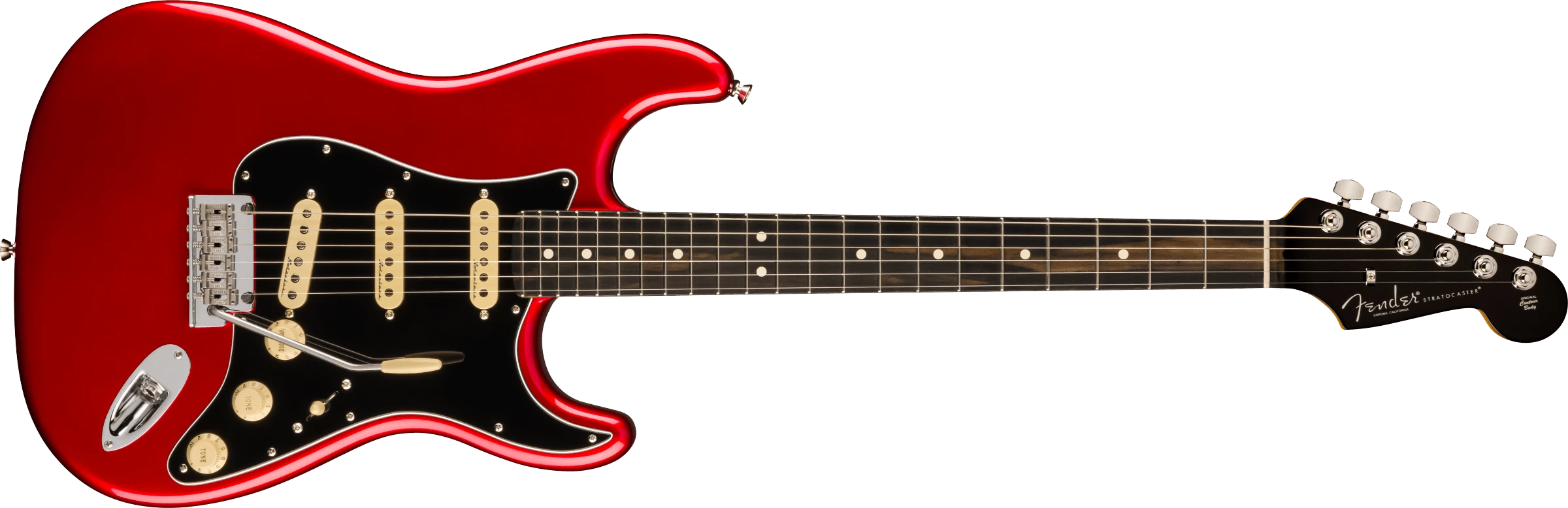 Fender® Limited Edition American Professional II Stratocaster®, Ebony Fingerboard with Black Headstock, Candy Apple Red