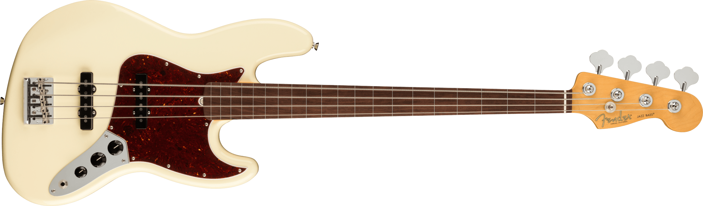 Fender® American Professional II Jazz Bass® Fretless, Rosewood Fingerboard, Olympic White