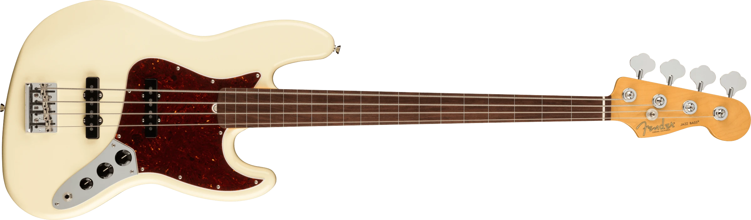 Fender® American Professional II Jazz Bass® Fretless, Rosewood Fingerboard, Olympic White