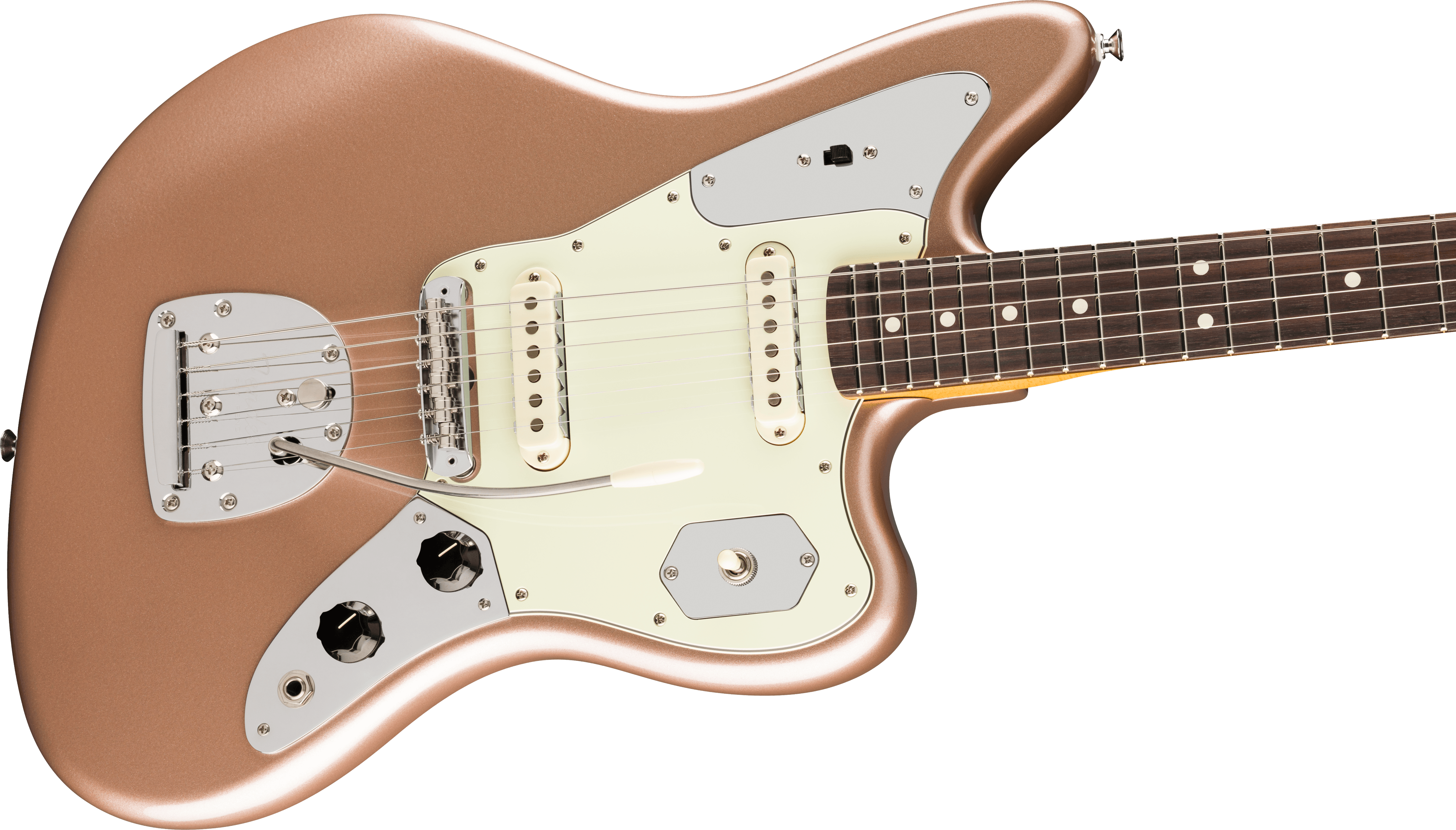 Fender® American Professional Classic Jaguar®, Rosewood Fingerboard, Faded Firemist Gold