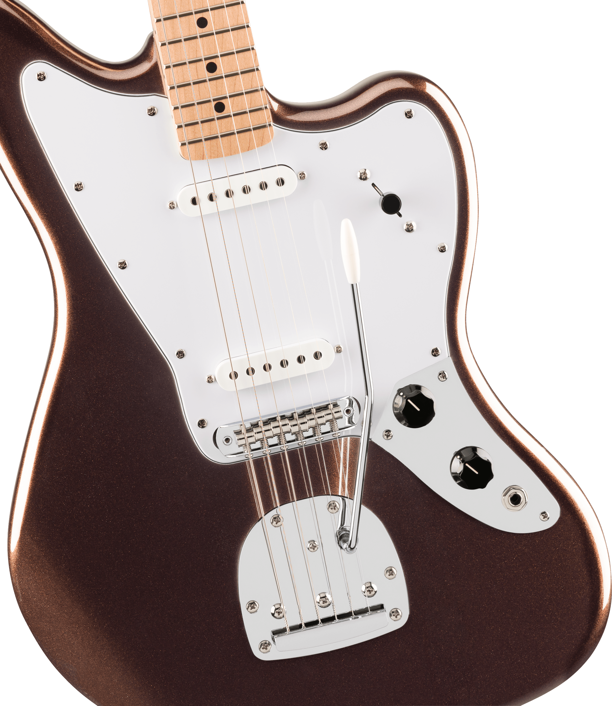 Squier® Affinity Series® Jaguar®, Maple Fingerboard, White Pickguard, Mystic Metallic Brown