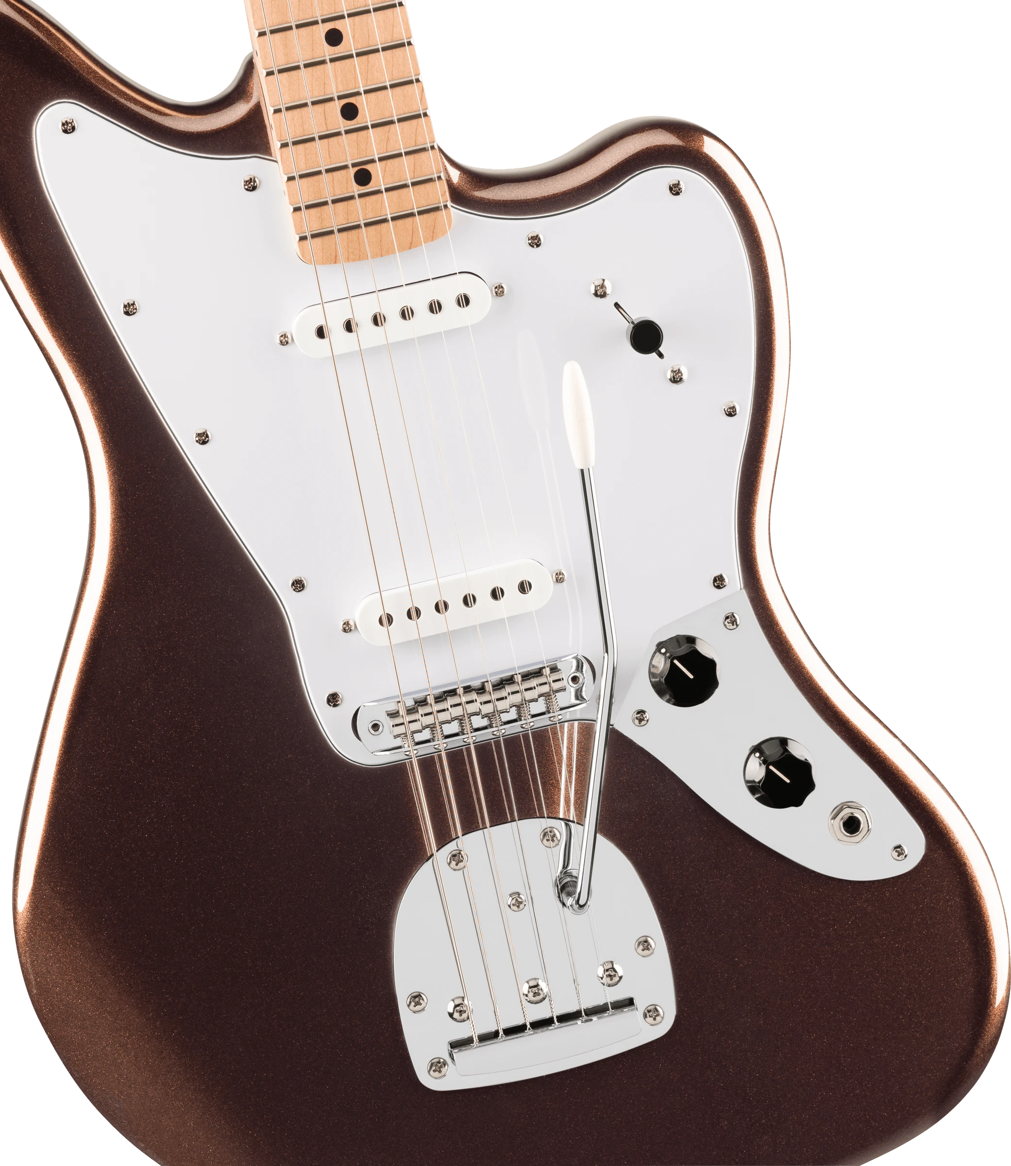 Squier® Affinity Series® Jaguar®, Maple Fingerboard, White Pickguard, Mystic Metallic Brown