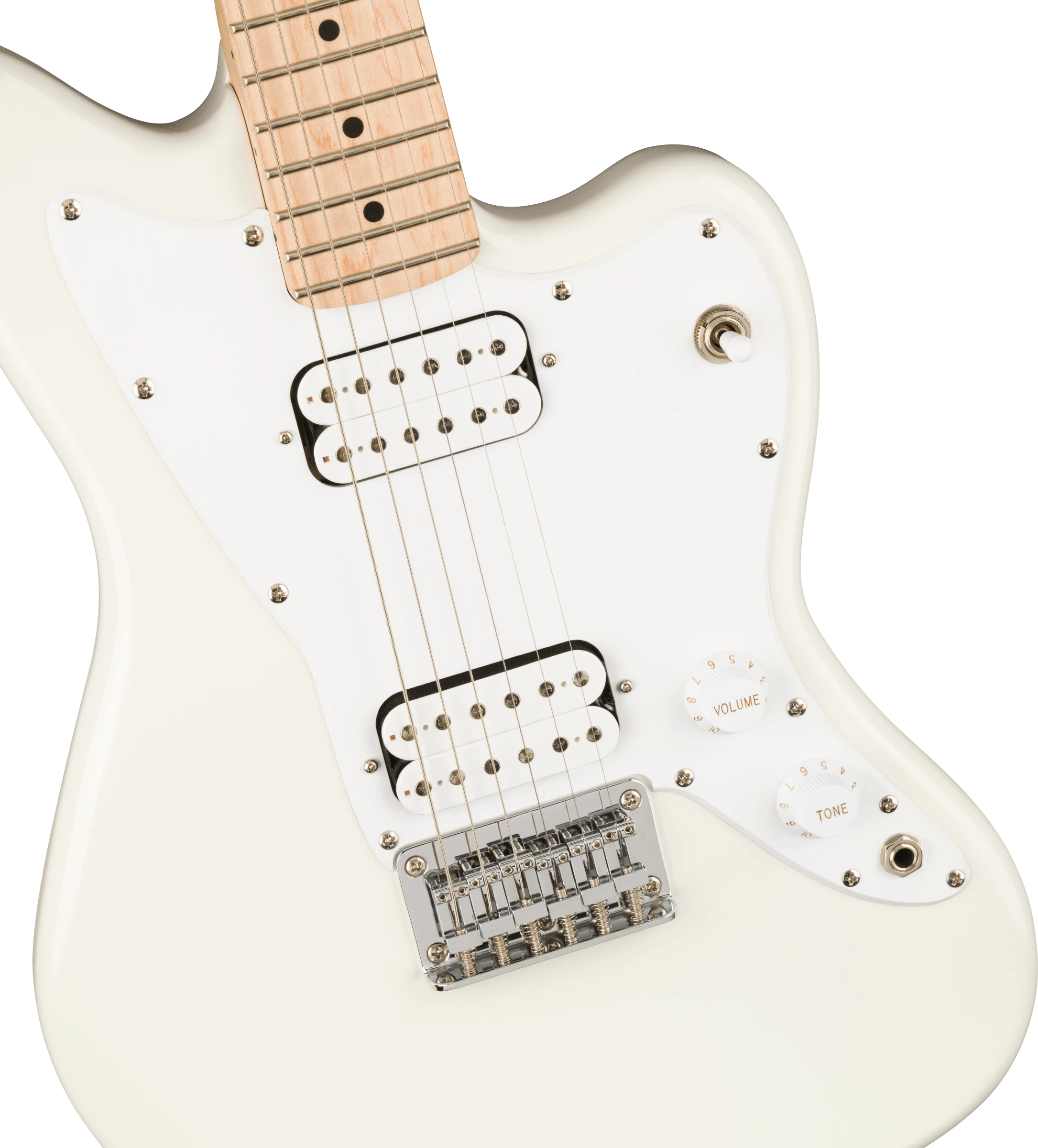 Squier® Mini Jazzmaster® HH, Maple Fingerboard, White Pickguard, Olympic White