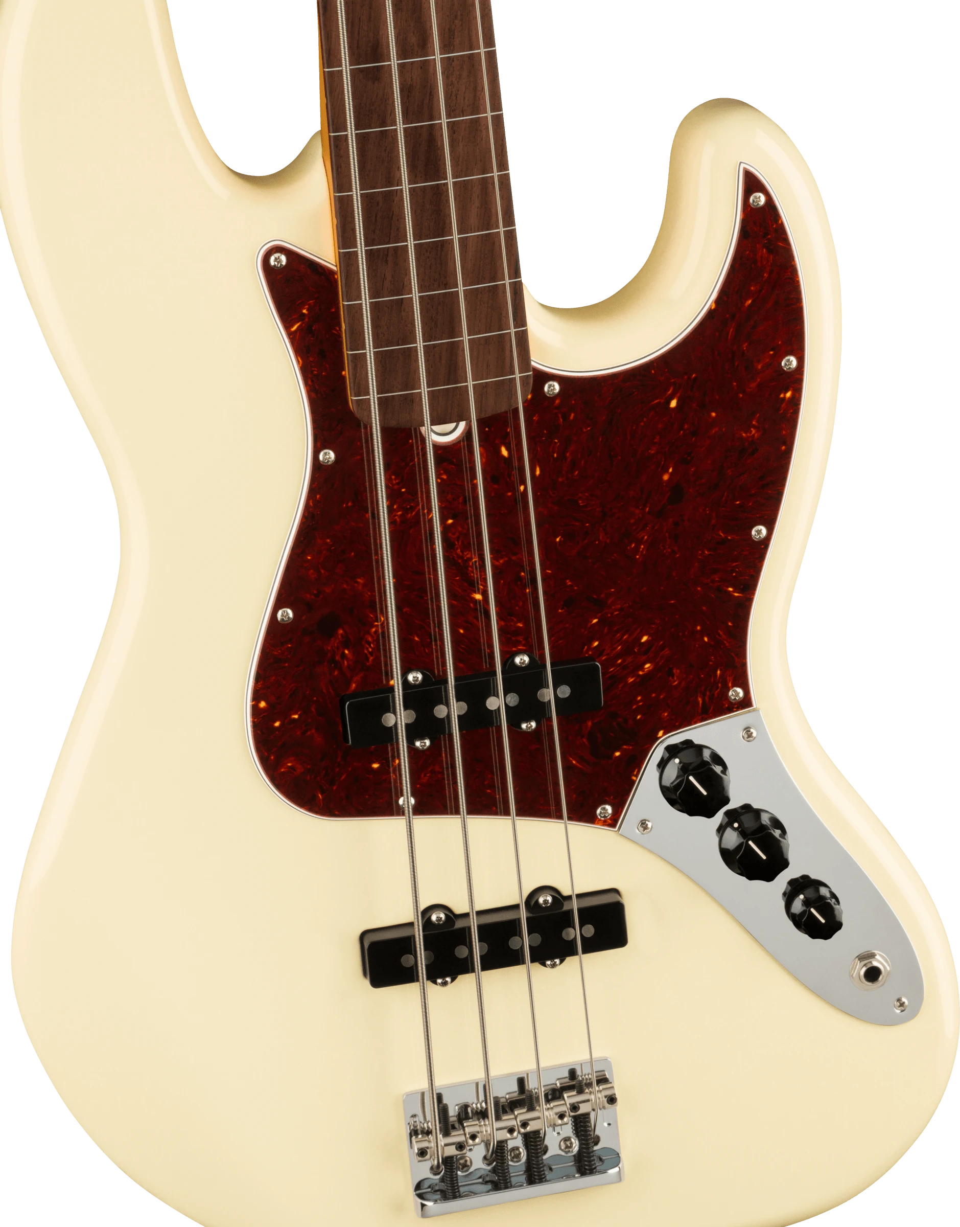 Fender® American Professional II Jazz Bass® Fretless, Rosewood Fingerboard, Olympic White