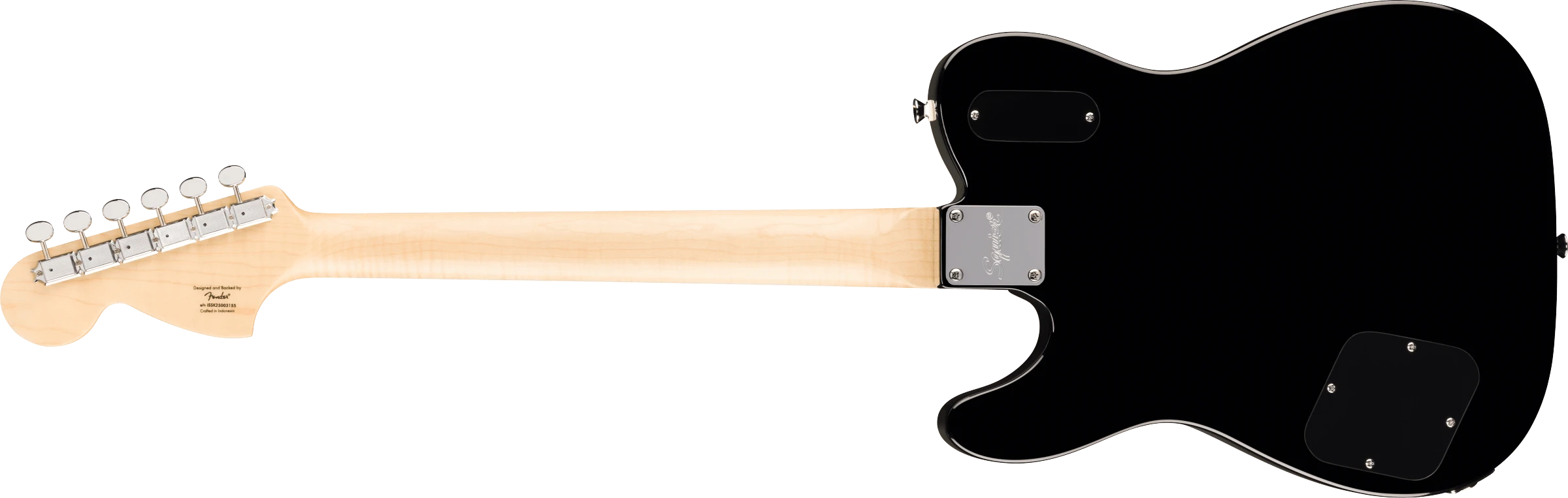 Squier® Paranormal Troublemaker Telecaster® Deluxe Bigsby®, Laurel Fingerboard, Parchment Pickguard, Black