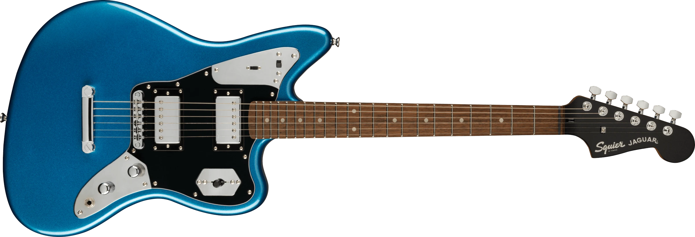 Squier® FSR Contemporary Jaguar® HH ST, Laurel Fingerboard, Black Pickguard, Lake Placid Blue