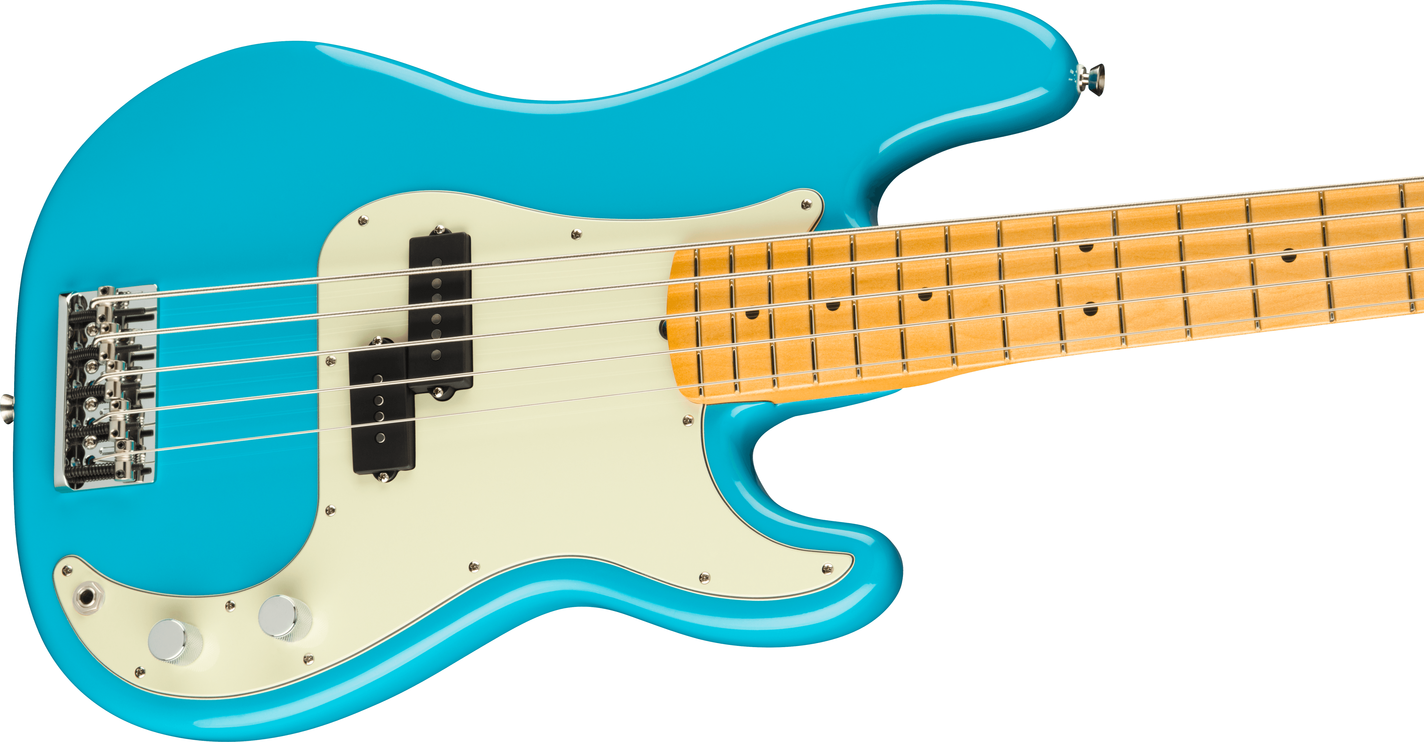 Fender® American Professional II Precision Bass® V, Maple Fingerboard, Miami Blue