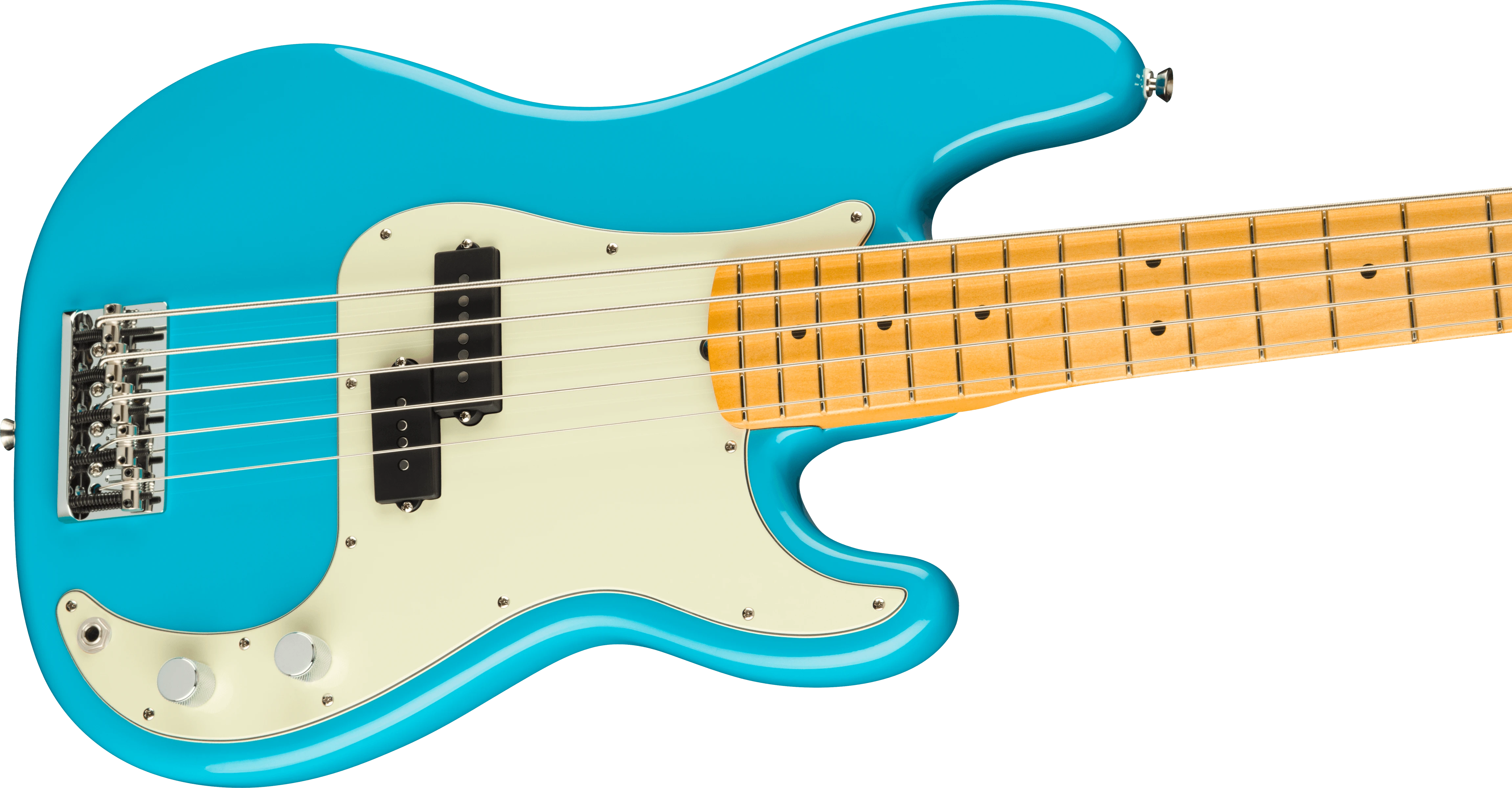 Fender® American Professional II Precision Bass® V, Maple Fingerboard, Miami Blue