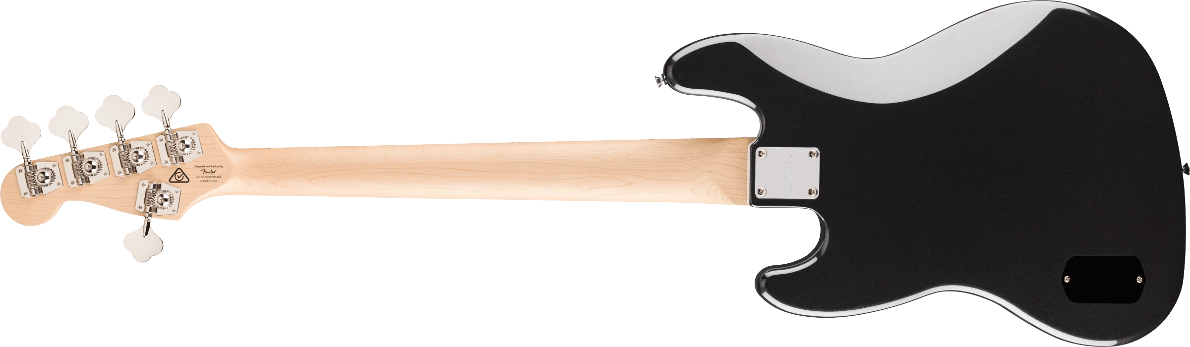 Squier® Affinity Series® Active Jazz Bass® V, Maple Fingerboard, Black Pickguard, Black Metallic