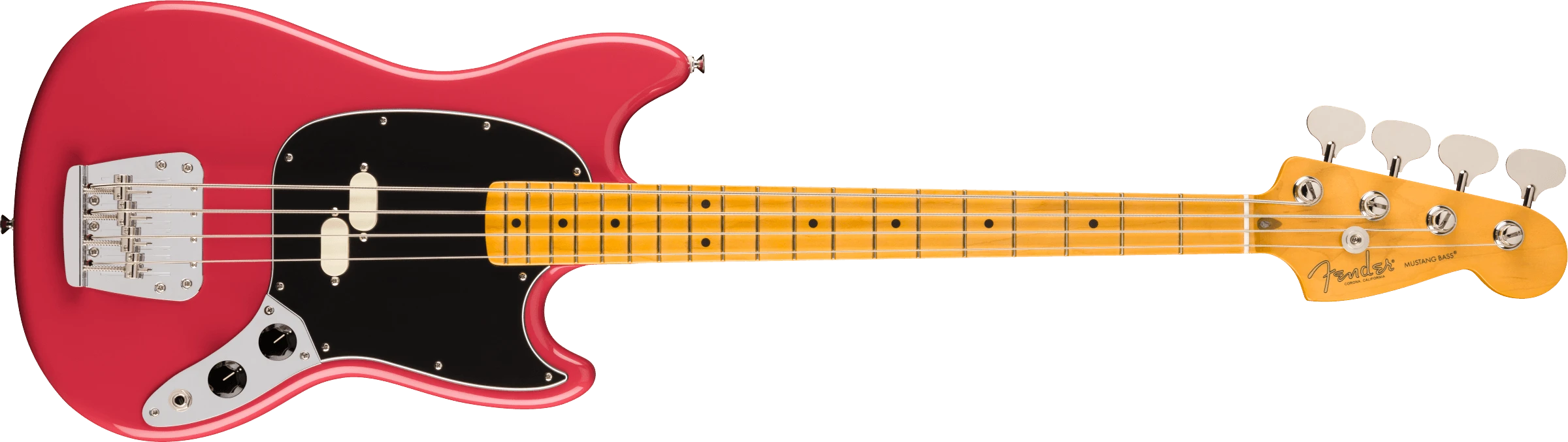 Fender® American Professional Classic Mustang Bass®, Maple Fingerboard, Faded Dakota Red