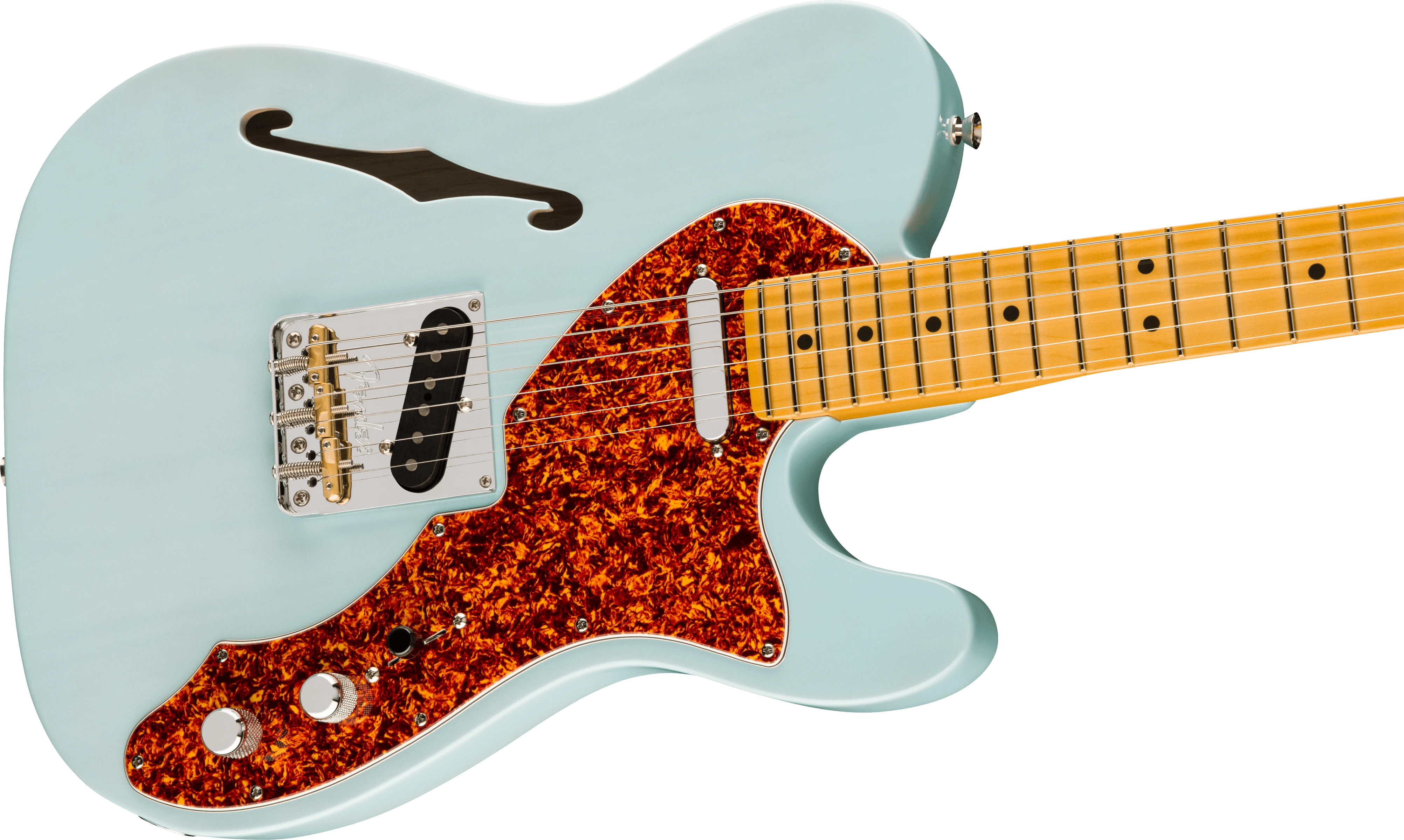 Fender® Limited Edition American Professional II Telecaster® Thinline, Maple Fingerboard, Transparent Daphne Blue