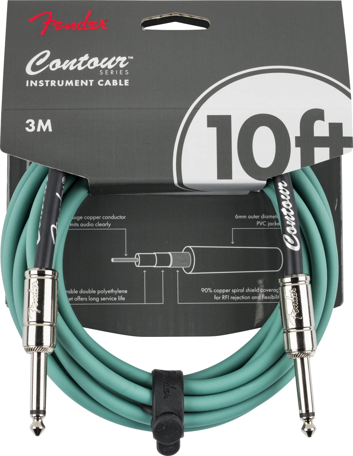Contour™ Instrument Cable, Sherwood Green, 10'