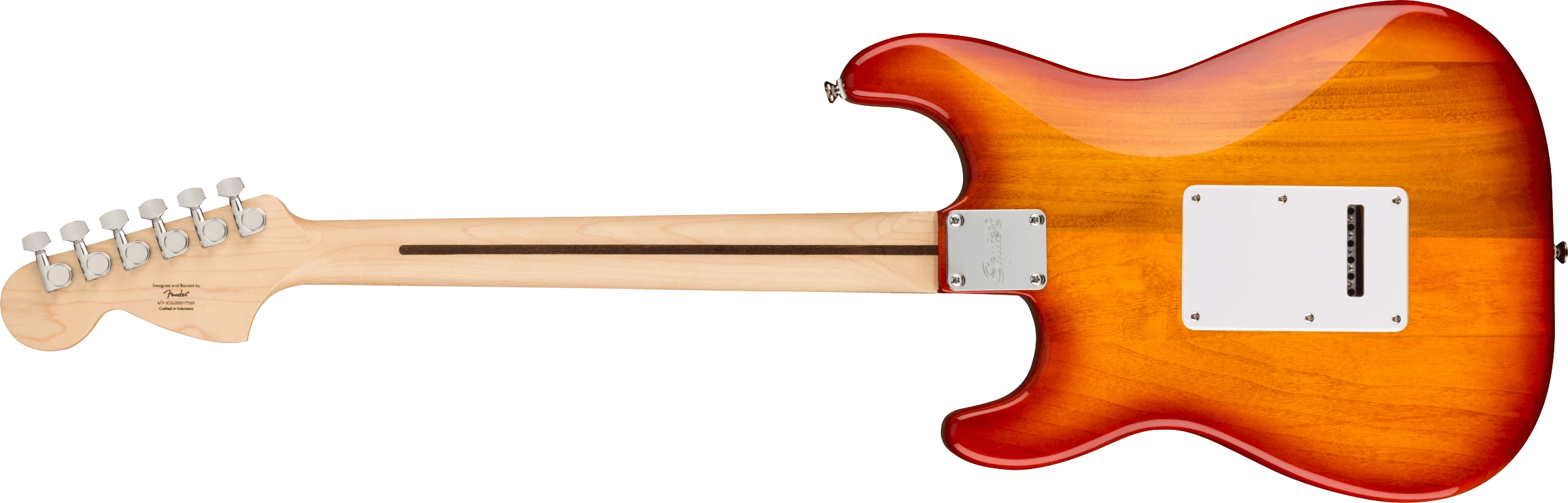 Squier® Affinity Series™ Stratocaster® FMT HSS, Maple Fingerboard, White Pickguard, Sienna Sunburst