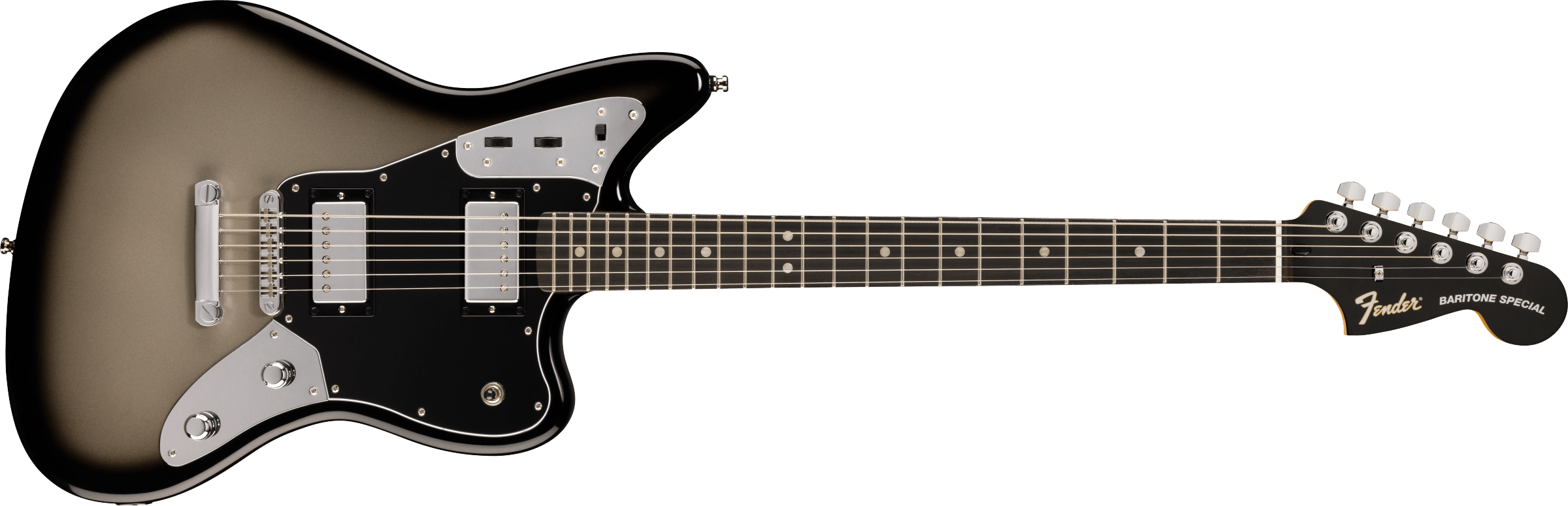 Fender® Limited Edition Player Fusion Jaguar® Baritone, Ebony Fingerboard, Silverburst