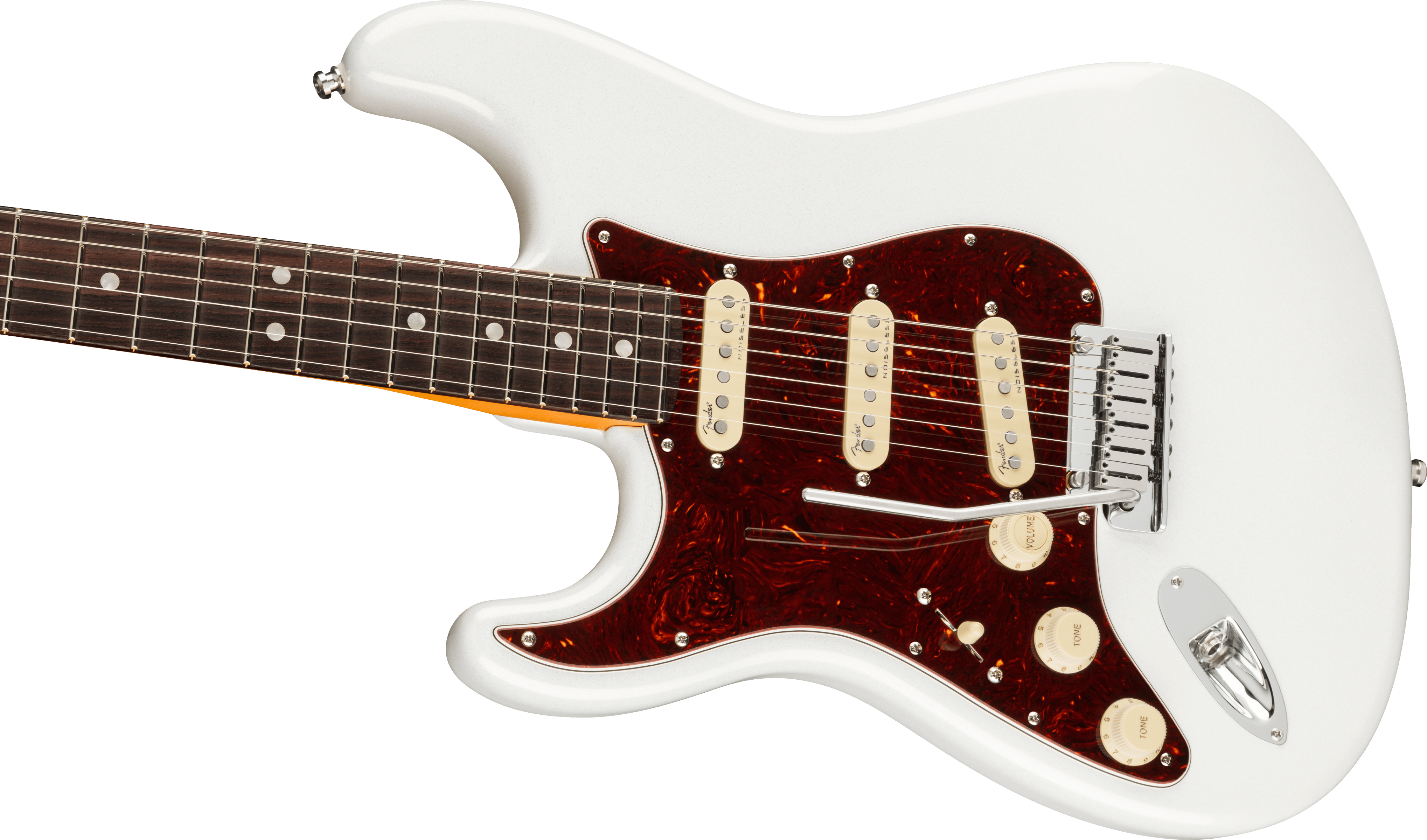 Fender® American Ultra Stratocaster® Left-Hand, Rosewood Fingerboard, Arctic Pearl