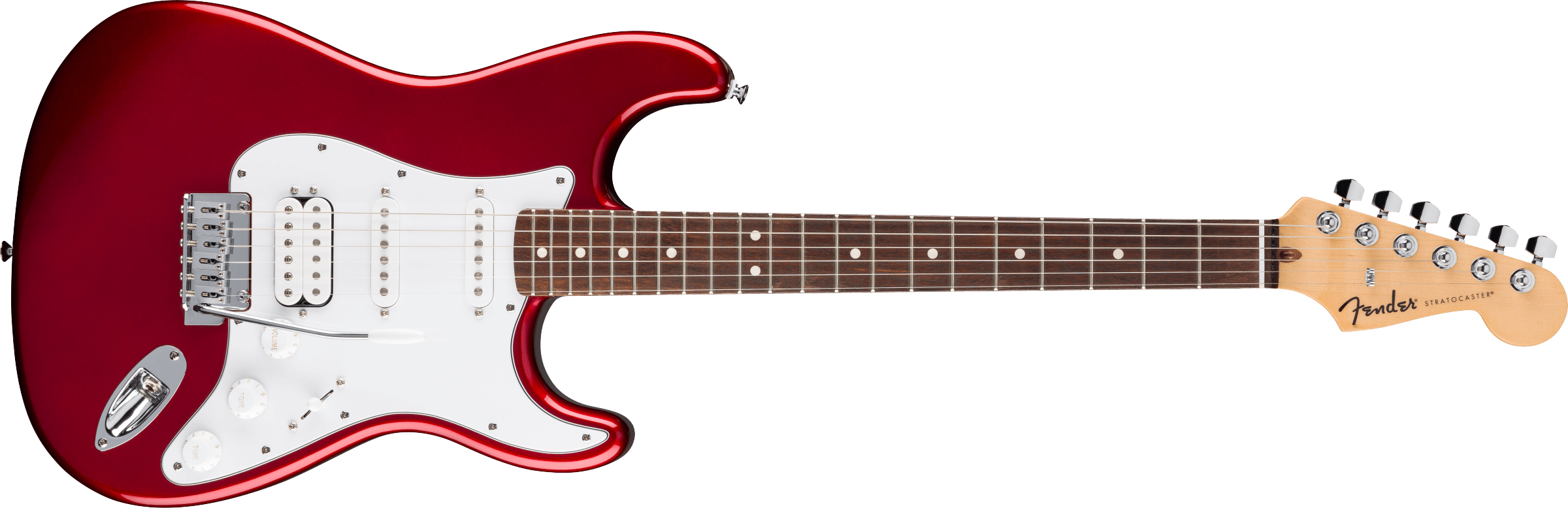 Fender® Standard Stratocaster® HSS, Laurel Fingerboard, White Pickguard, Candy Cola