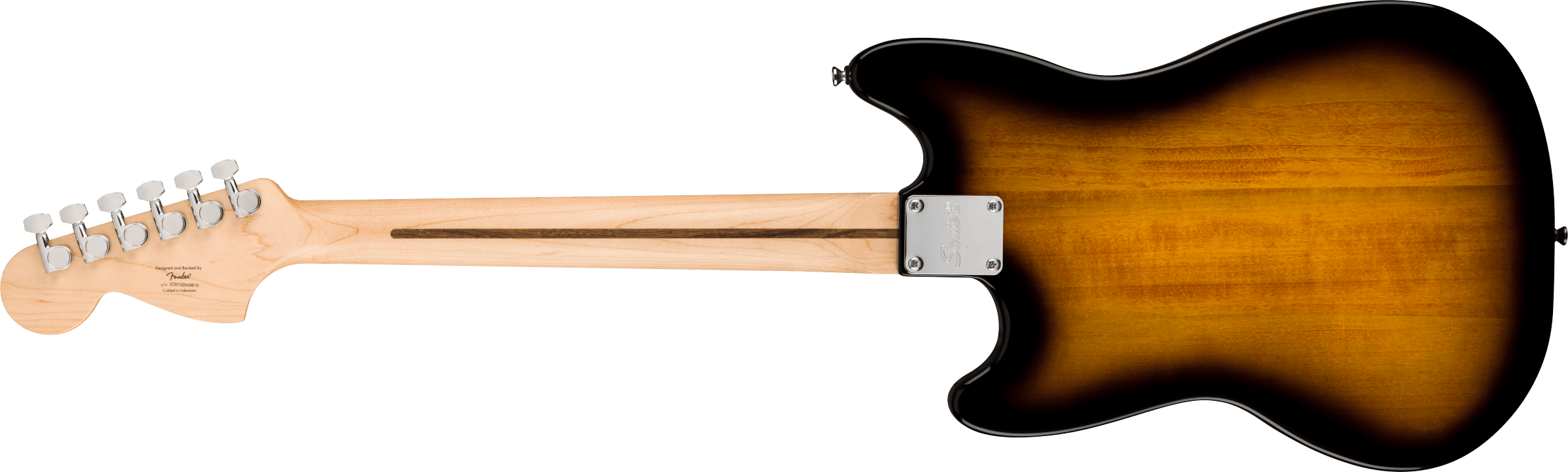 Squier® Squier Sonic® Mustang®, Maple Fingerboard, White Pickguard, 2-Color Sunburst