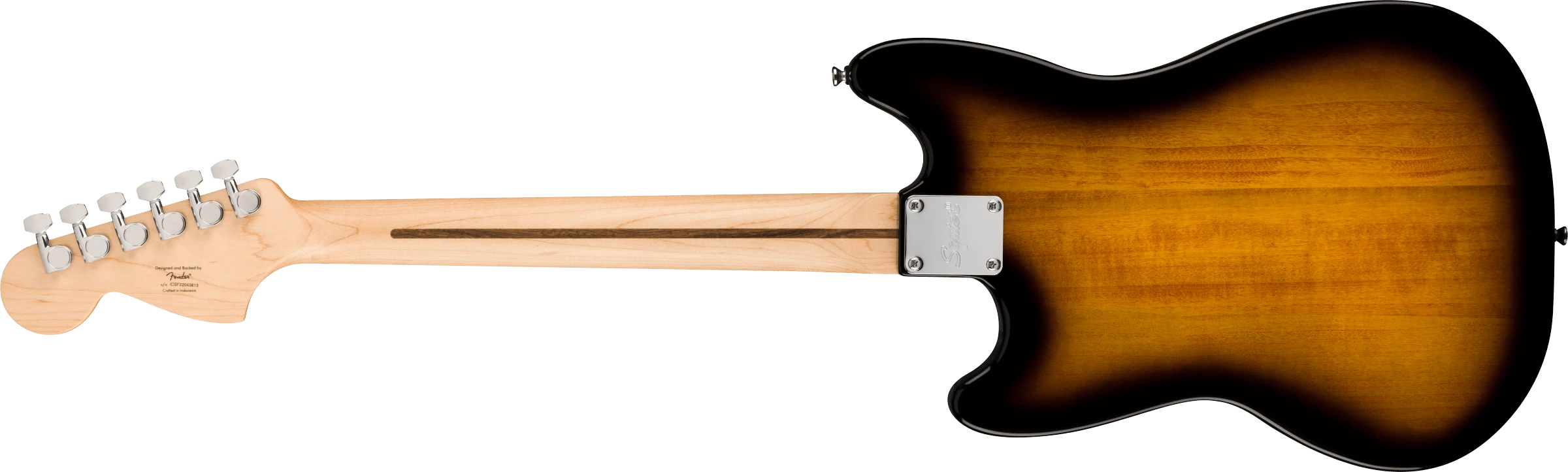 Squier® Squier Sonic® Mustang®, Maple Fingerboard, White Pickguard, 2-Color Sunburst
