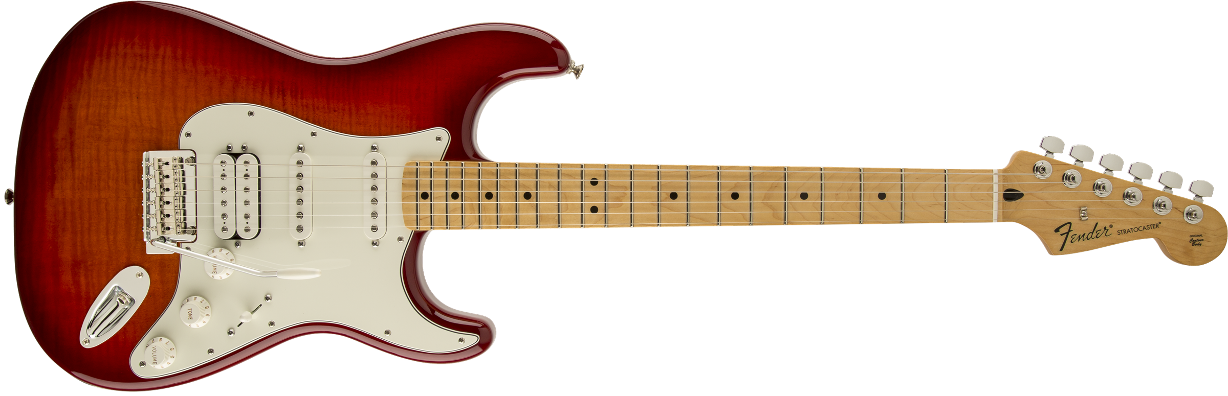 Fender® Deluxe Stratocaster® HSS Plus Top with iOS Connectivity, Maple Fingerboard, Aged Cherry Burst