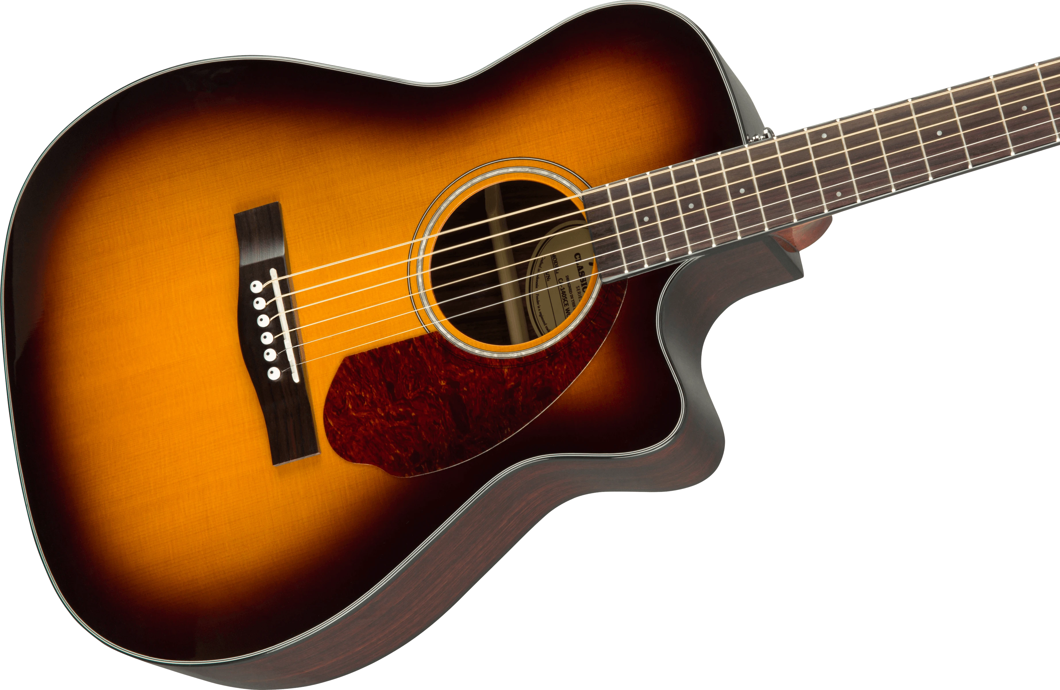 Fender® CC-140SCE Concert, Walnut Fingerboard, Sunburst w/case