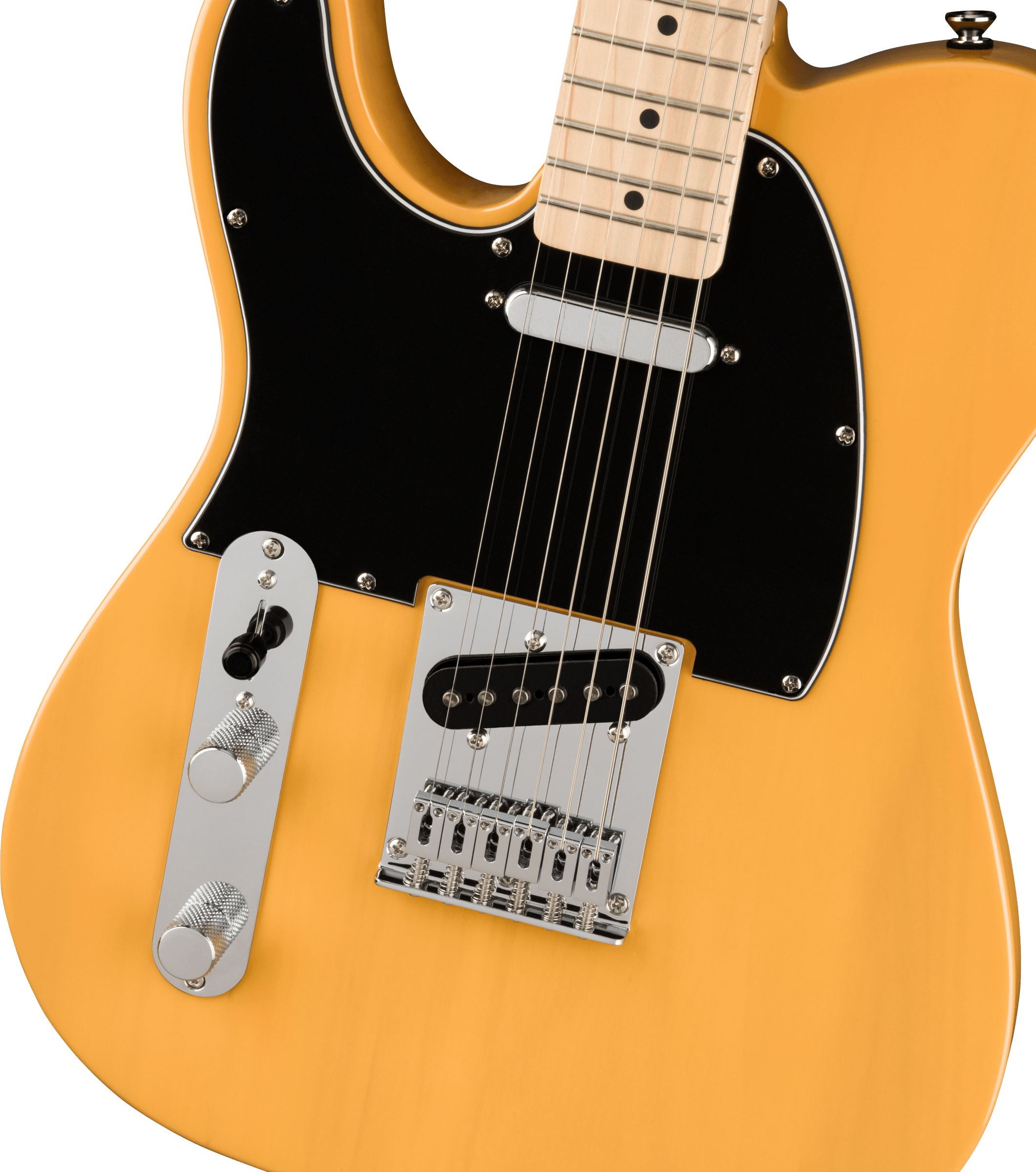 Squier® Affinity Series® Telecaster® Left-Handed, Maple Fingerboard, Black Pickguard, Butterscotch Blonde