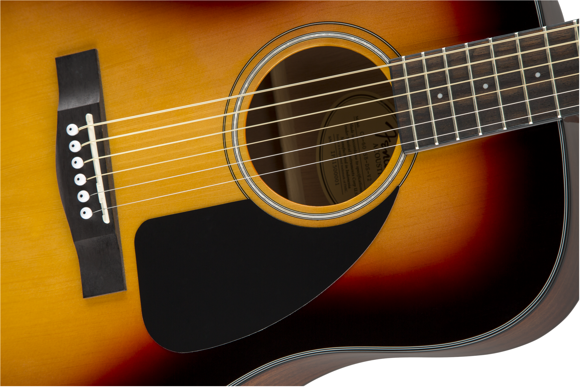 Fender® CD-60 Dreadnought V3 w/Case, Walnut Fingerboard, Sunburst