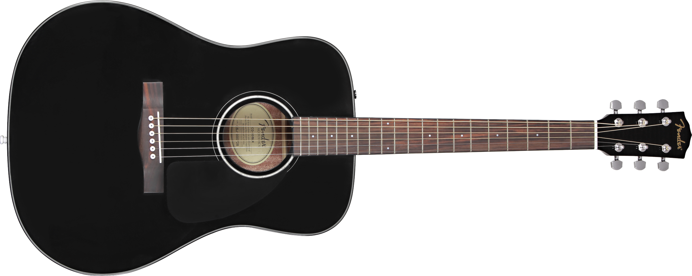 Fender® CD-60 Dreadnought V3 w/Case, Walnut Fingerboard, Black