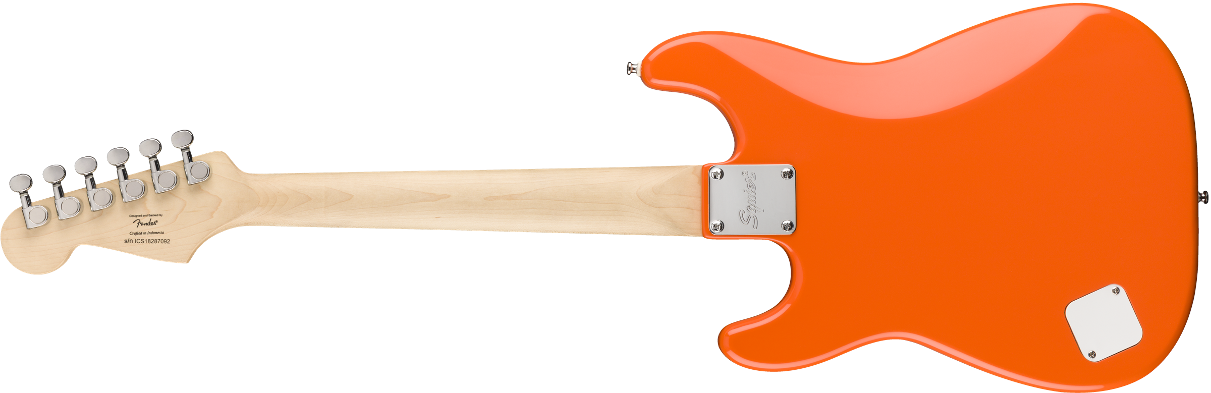 Squier® FSR Mini Stratocaster®, Laurel Fingerboard, White Pickguard, Competition Orange