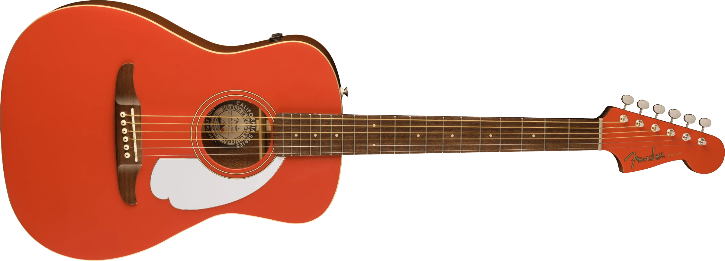 Fender® Malibu Player, Walnut Fingerboard, White Pickguard, Fiesta Red
