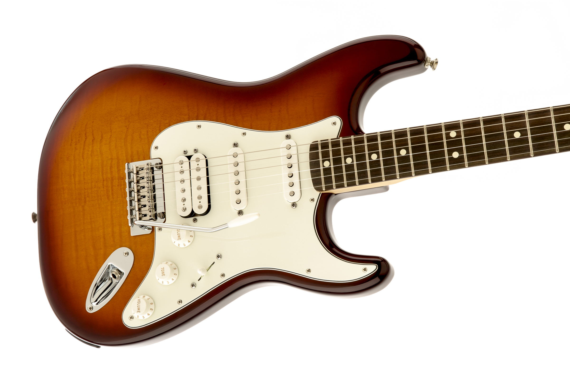 Fender® Deluxe Stratocaster® HSS Plus Top with iOS Connectivity, Rosewood Fingerboard, Tobacco Sunburst