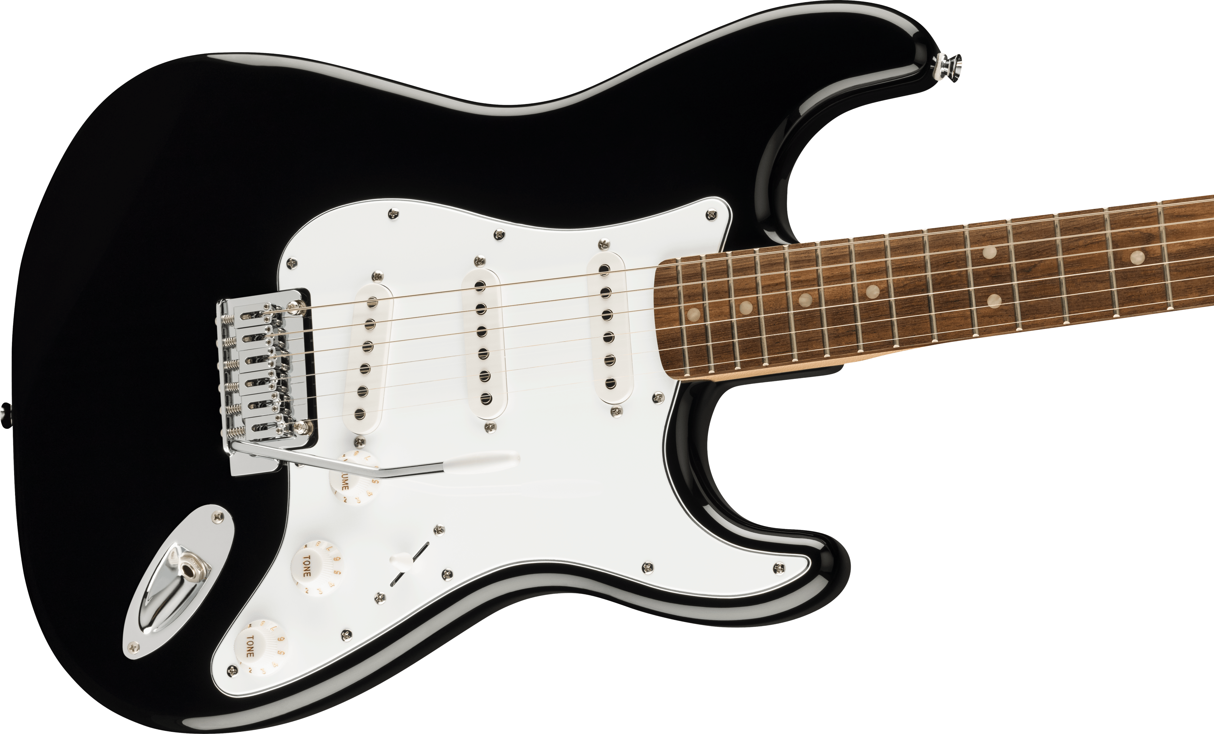 Squier® Affinity Series™ Stratocaster® Mustang™ Micro Pack, Laurel Fingerboard, Black, Gig Bag, HD9, US, CA, EU, AU, JP