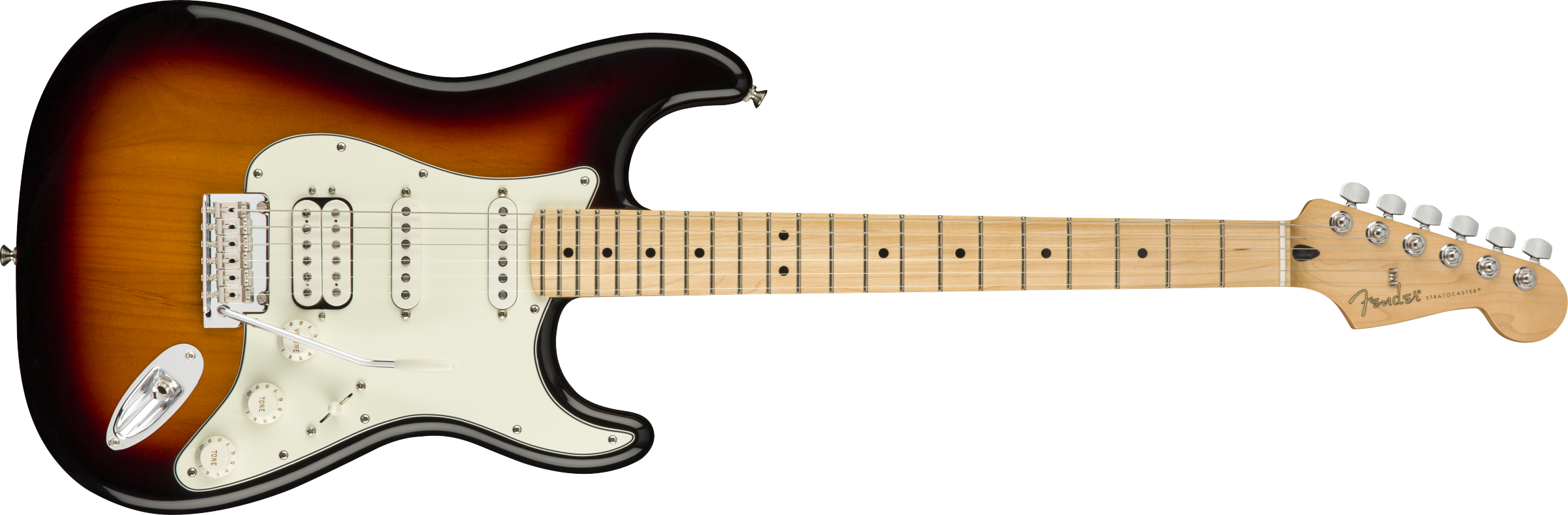 Fender® Player Stratocaster®, HSS, Maple Fingerboard, 3-Color Sunburst