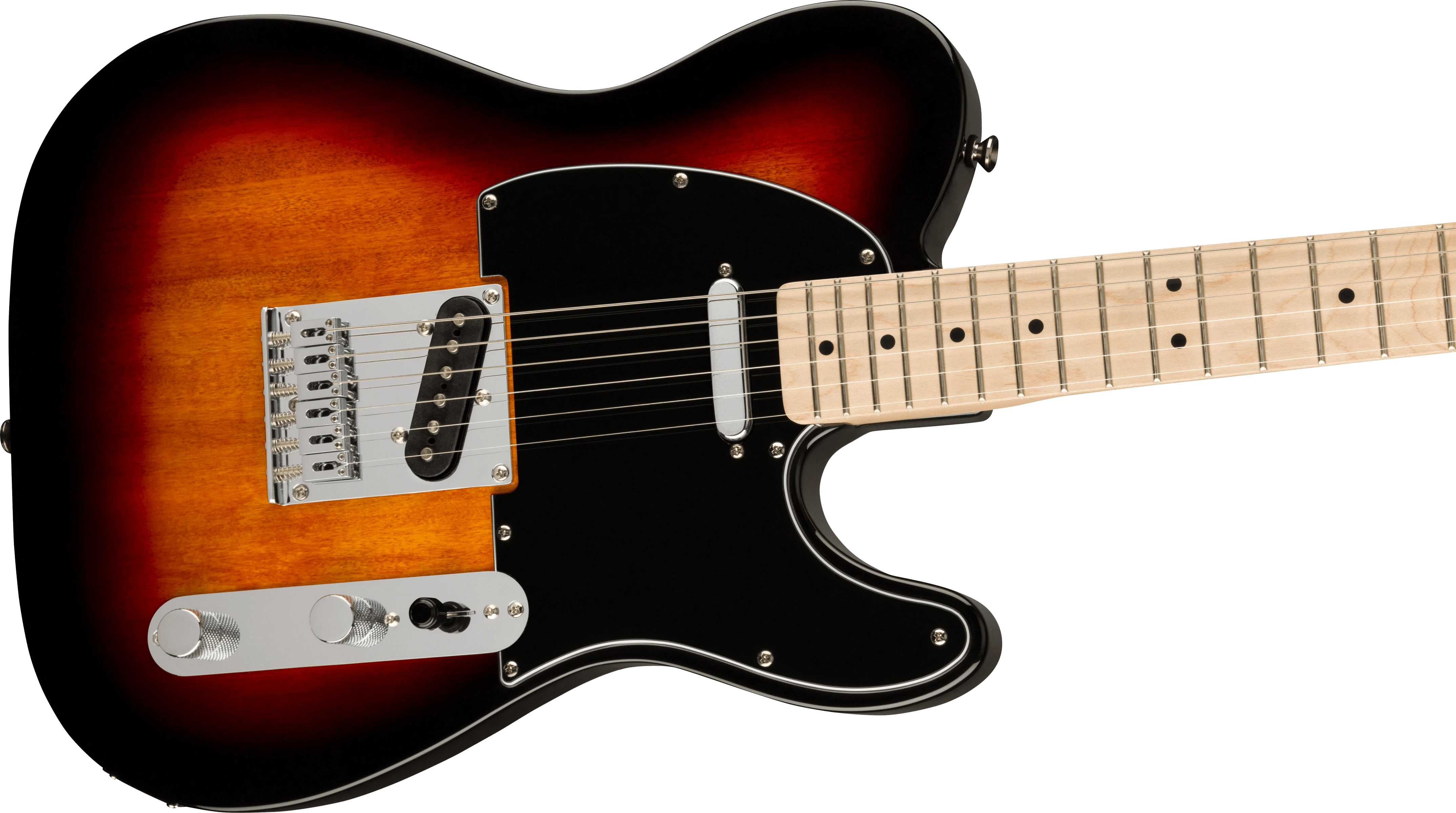 Squier® Affinity Series™ Telecaster®, Maple Fingerboard, Black Pickguard, 3-Color Sunburst