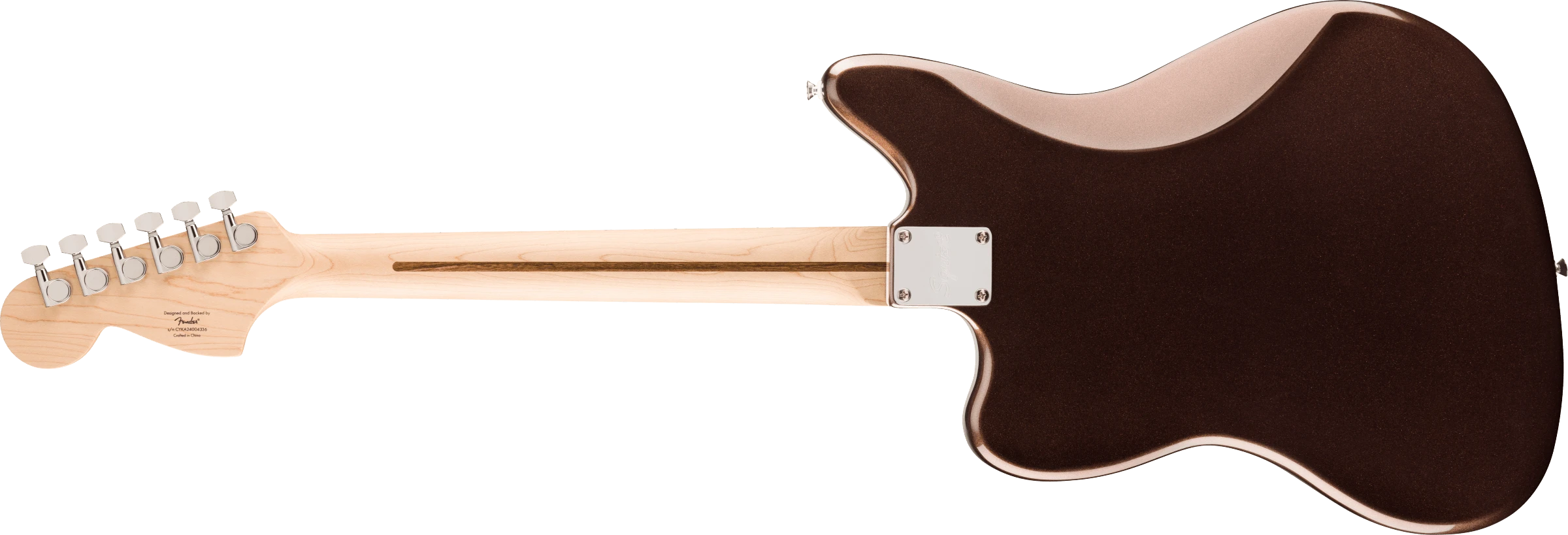 Squier® Affinity Series® Jaguar®, Maple Fingerboard, White Pickguard, Mystic Metallic Brown