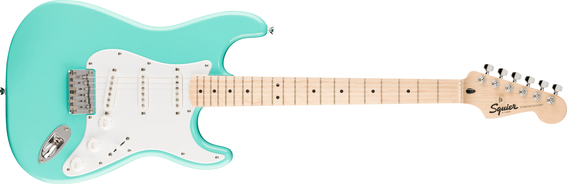 Squier® Squier Sonic® Stratocaster® HT, Maple Fingerboard, White Pickguard, Sea Foam Green