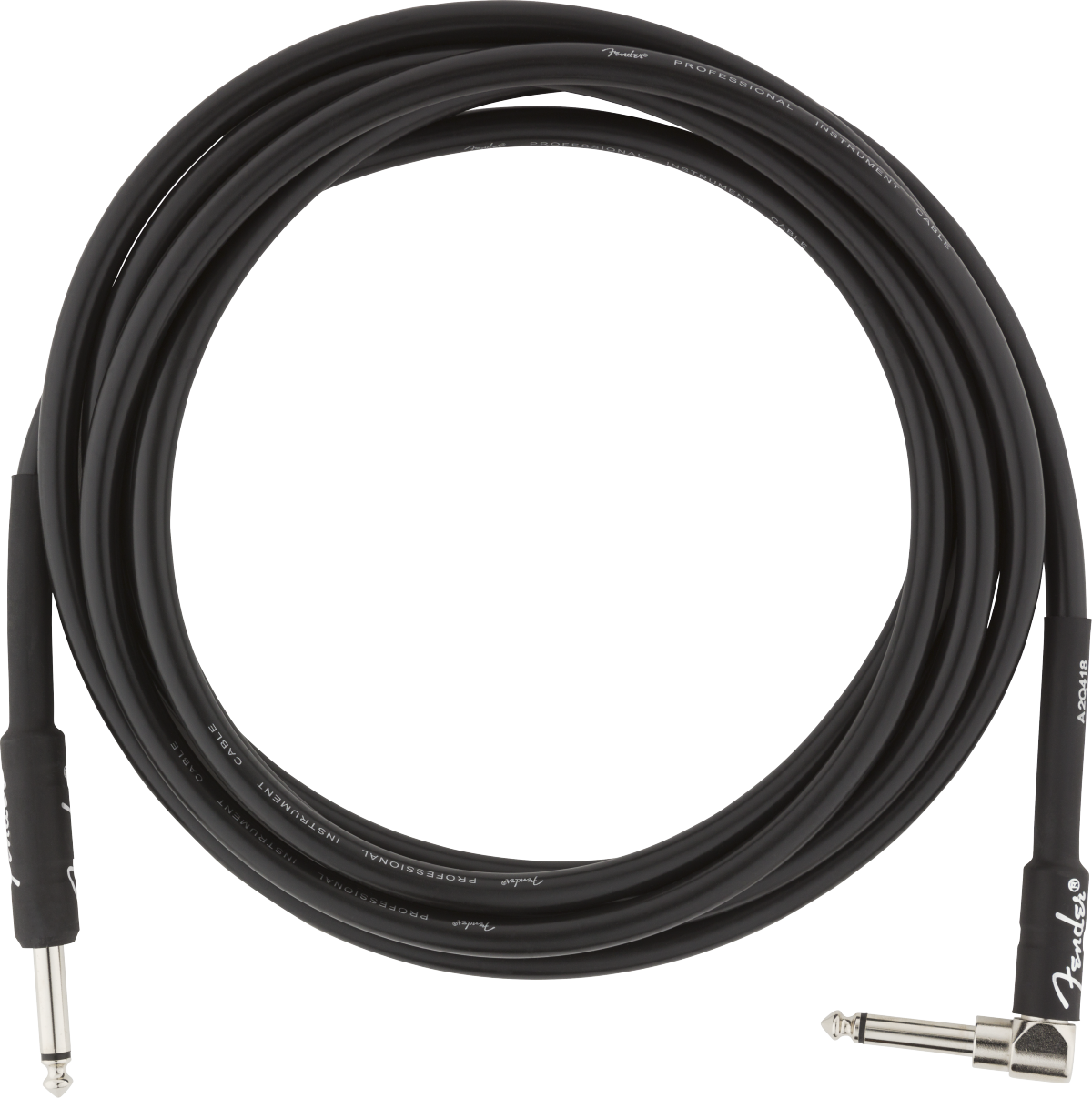 Fender® Professional Series Instrument Cable, Straight-Angle, 10', Black
