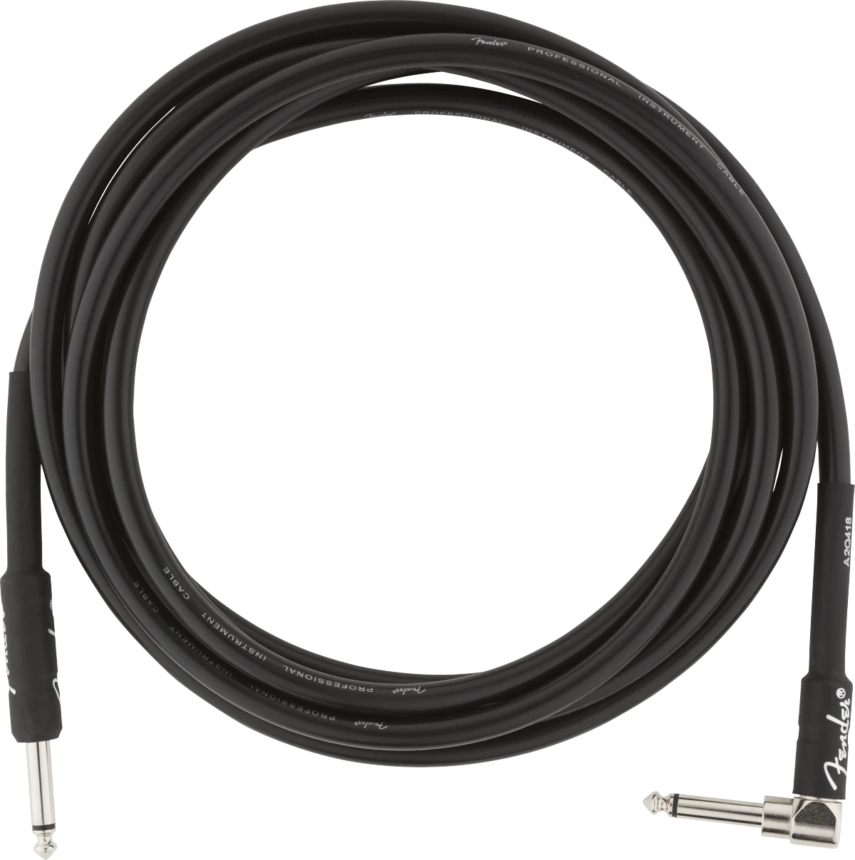 Fender® Professional Series Instrument Cable, Straight-Angle, 10', Black