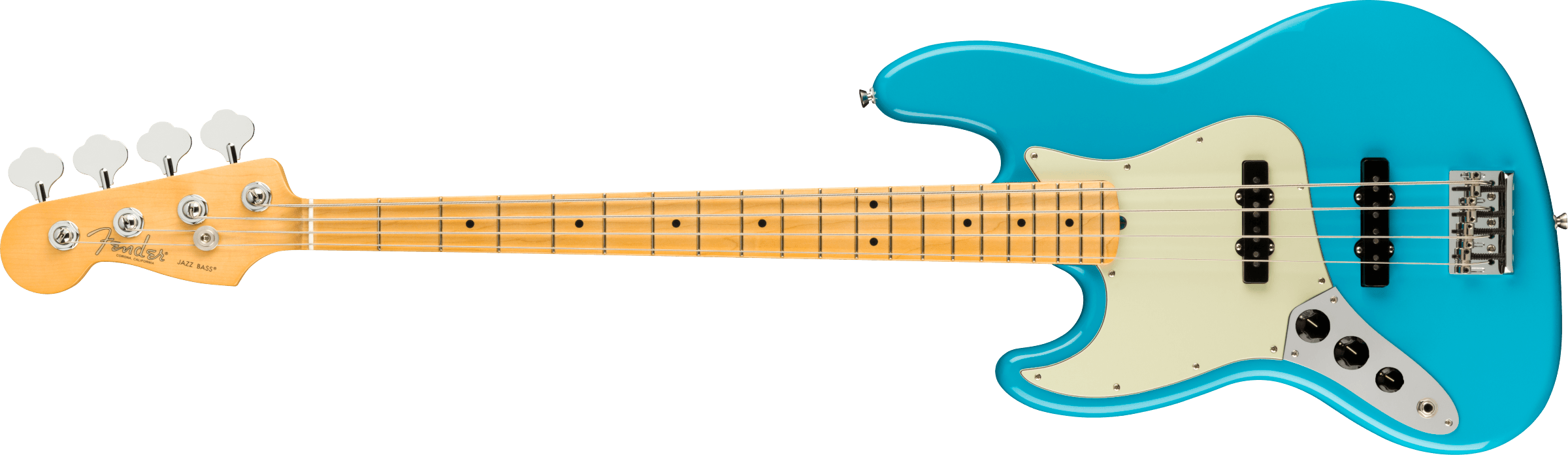 Fender® American Professional II Jazz Bass® Left-Hand, Maple Fingerboard, Miami Blue