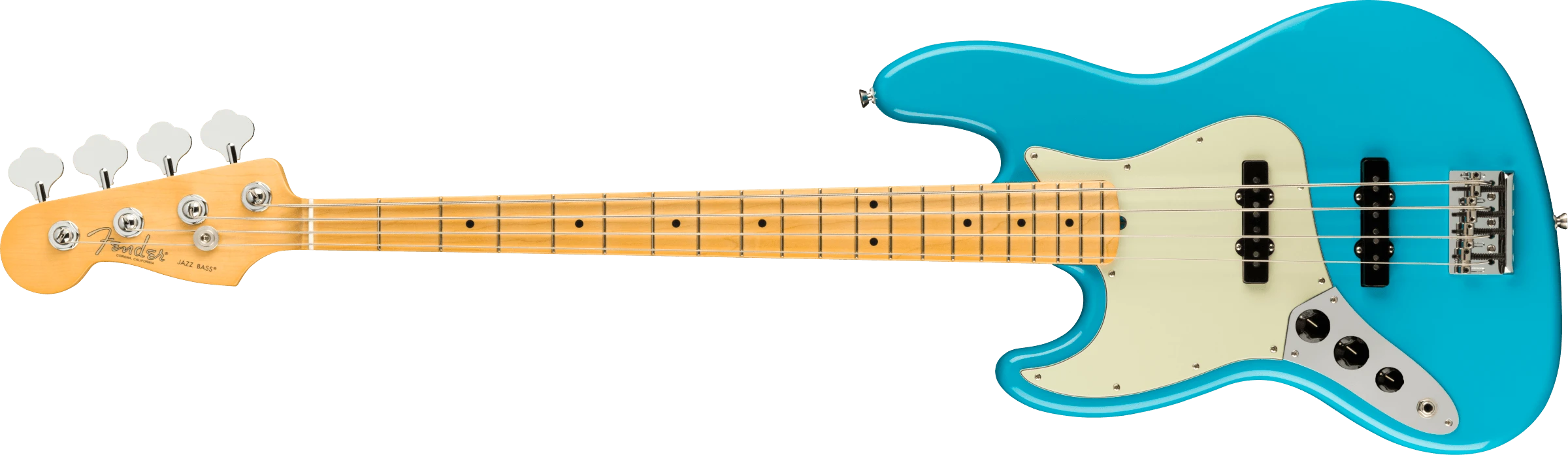 Fender® American Professional II Jazz Bass® Left-Hand, Maple Fingerboard, Miami Blue