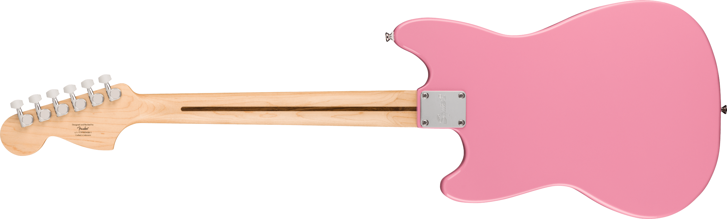 Squier® Squier Sonic® Mustang® HH, Maple Fingerboard, White Pickguard, Flash Pink